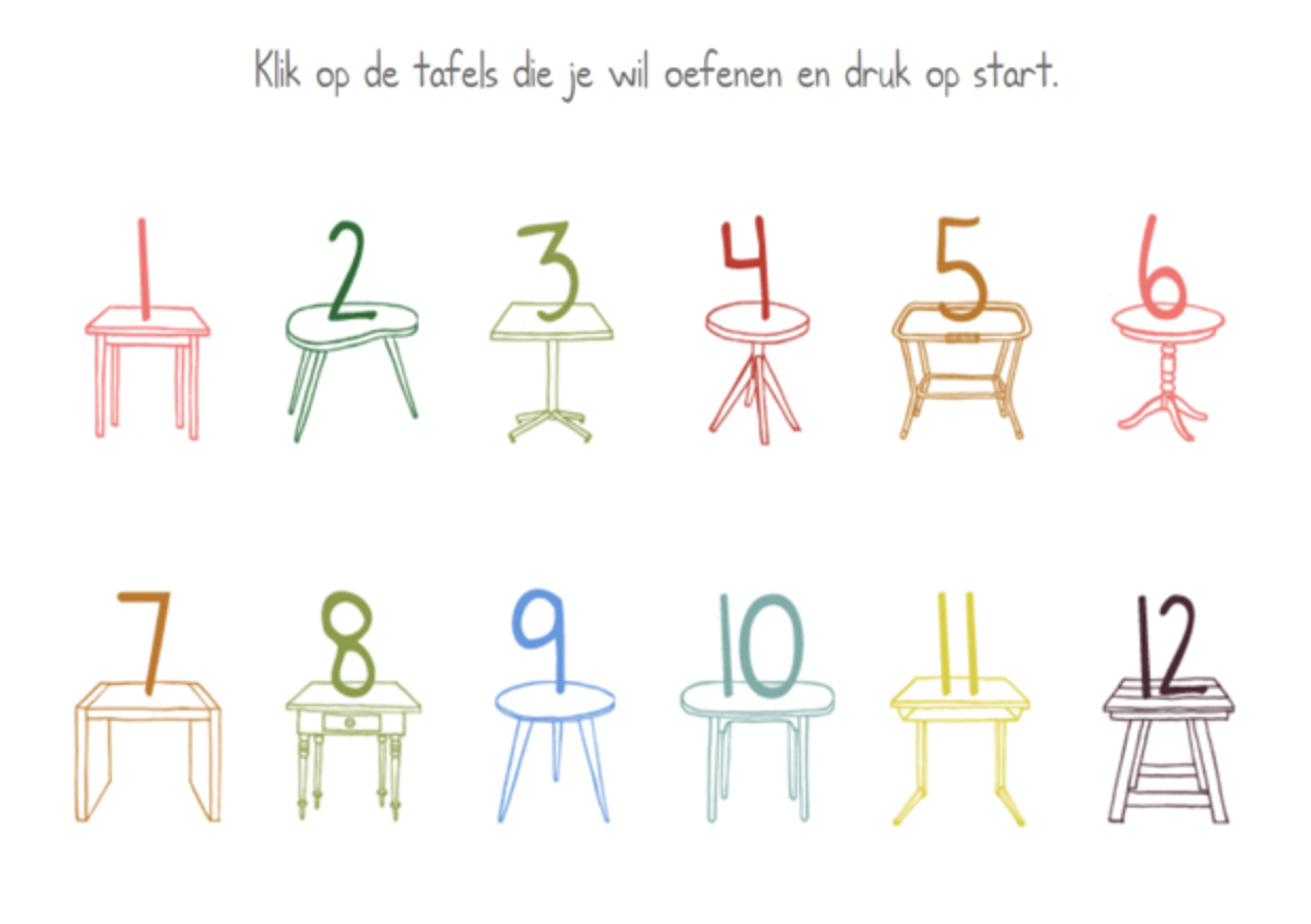Maaltafels oefenen