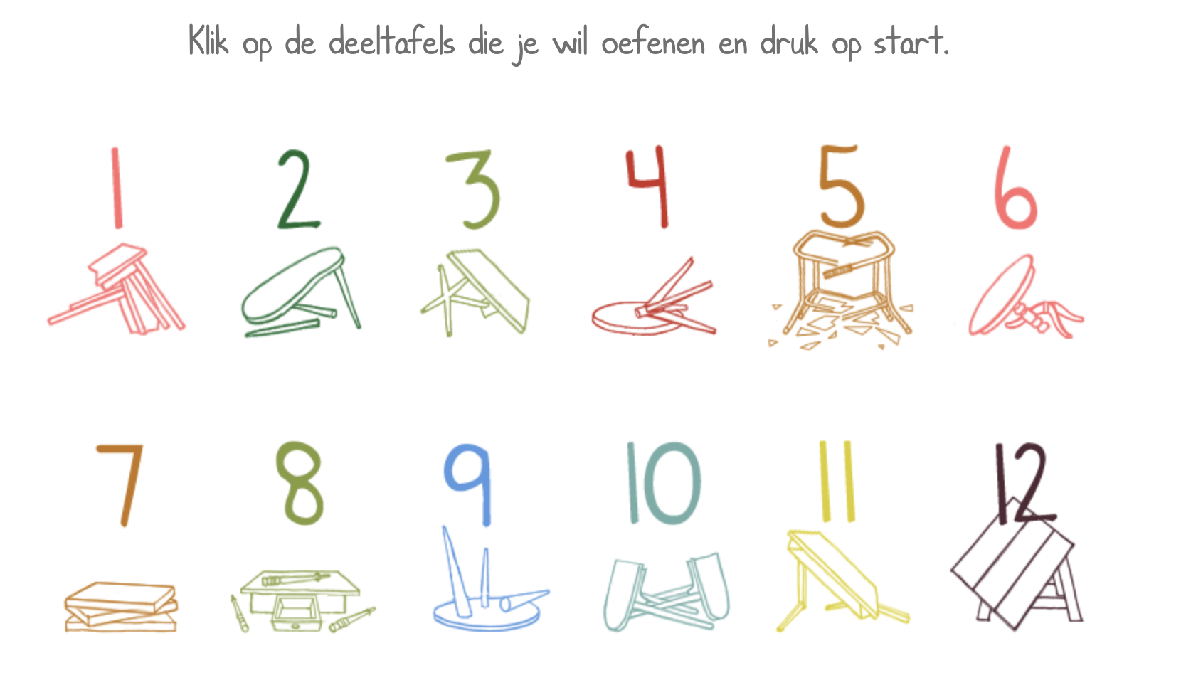 Deeltafels oefenen